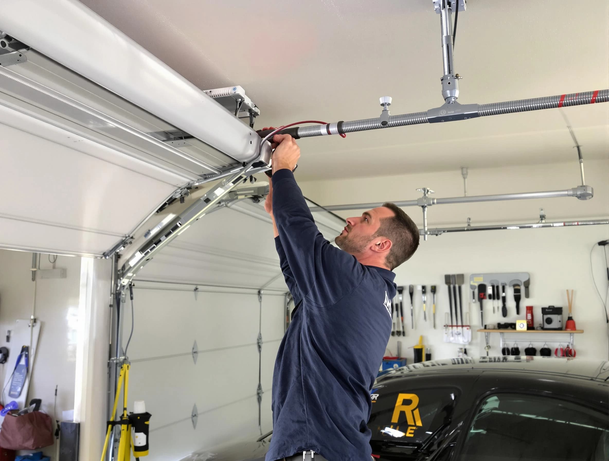 Conley Garage Door Repair technician performing garage door cable repair in Conley