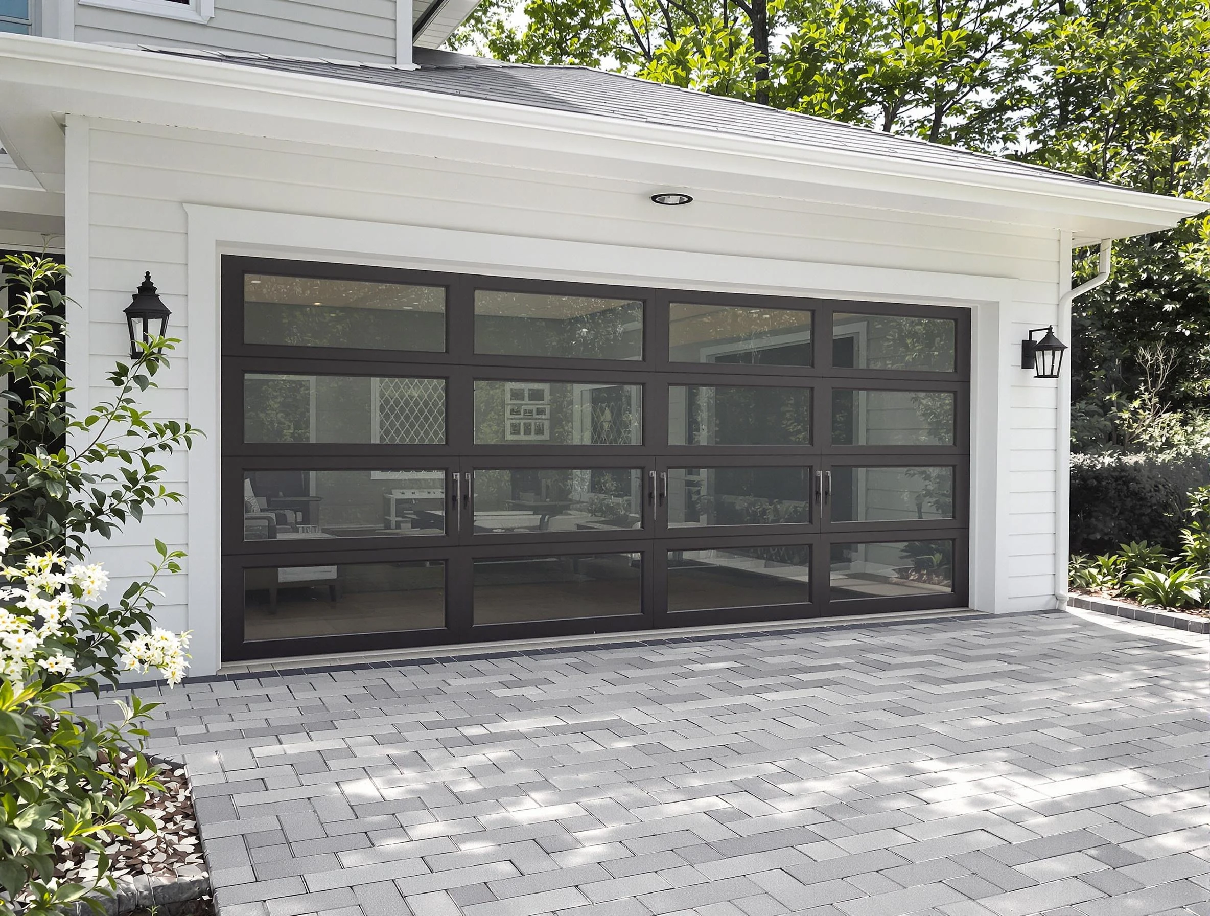 Conley Garage Door Repair design specialist presenting custom garage door options to Conley homeowner