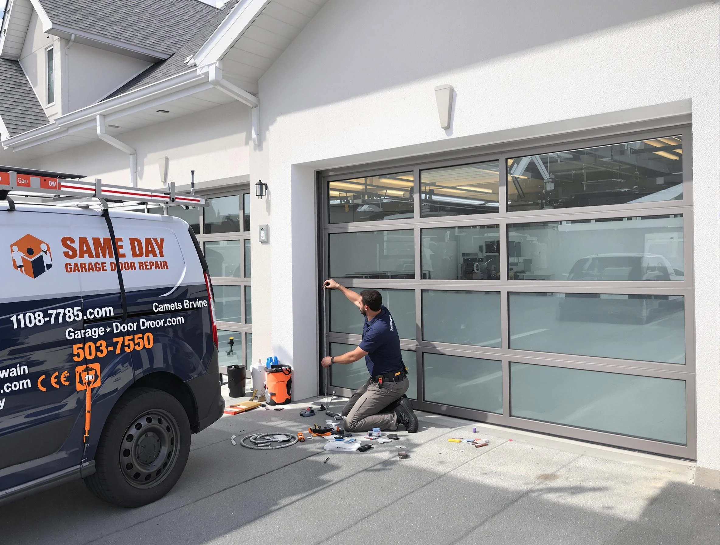 Same-day garage door repair service by Conley Garage Door Repair in Conley